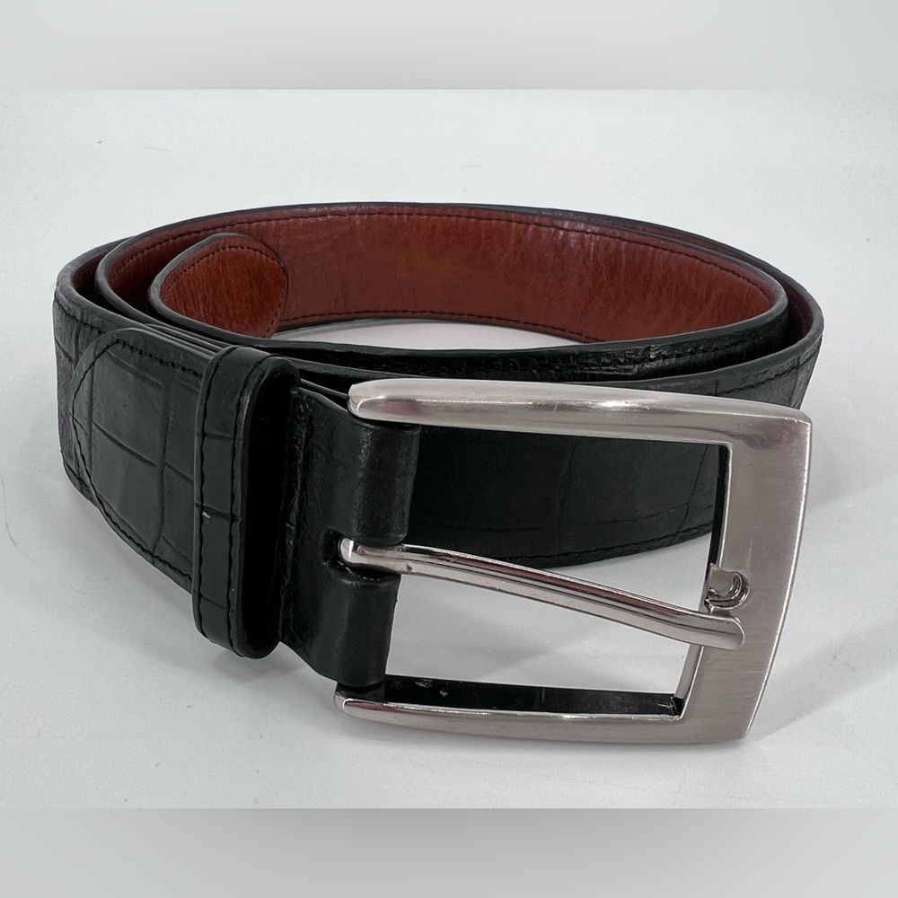 Peter Millar leather croc embossed mens belt 38/40